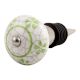 Pea Green Floral Crackle Ceramic Wine Stopper 